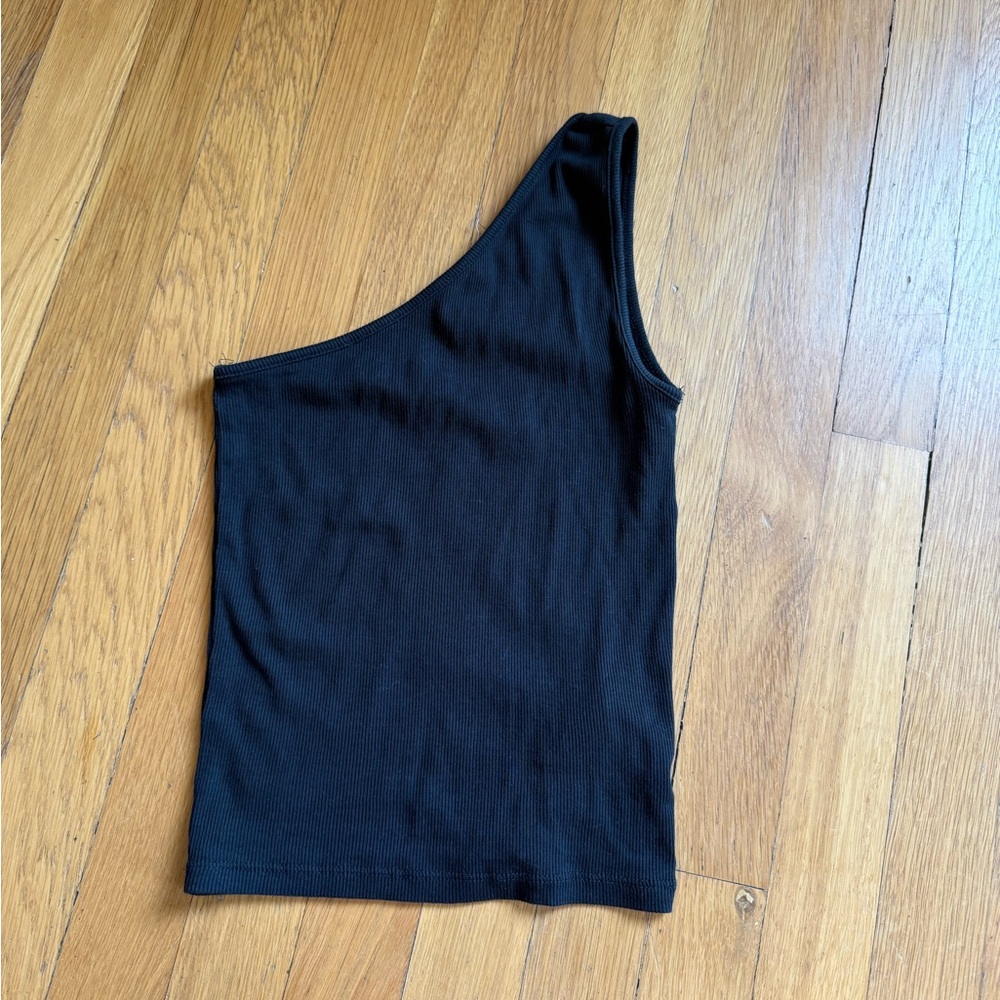 Black One-Shoulder Women's Top